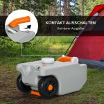 Avloppsvattentank Vattenbehållare Grå av HDPE och Metall för Camping Bärbar med Vikbart Handtag Rullande Tank 22 l