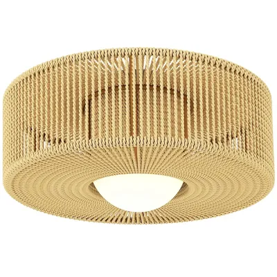 Taklampa Boho Beige Hamparep och Metall Rund Takarmatur