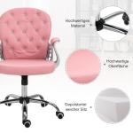Kontorsstol Chefsstol Ergonomiskt Vadderat Ryggstöd PU Rosa 59,5 X 60,5 X 95-105 Cm