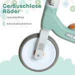 Balanscykel för Småbarn utan Pedaler med 3 Tysta Hjul för Lek och Motion Hållbar och Säker Grön Plast och Metall 12-36 Månader