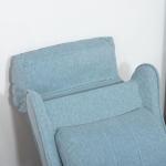 Barnfåtölj med Fotpall i Blått, Bekväm Minisoffa för Barn 3-5 År, Ergonomisk Sittplats med Justerbart Ryggstöd, Blå, 58 x 53 x 70 cm