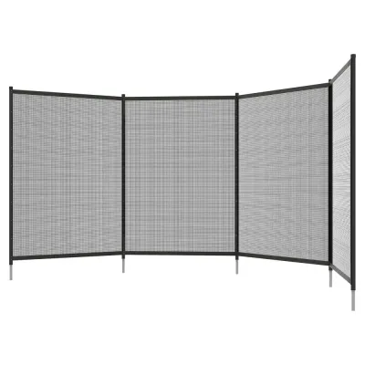 Dammstaket Trädgårdsstaket Svart av Mesh 365 x 126 cm