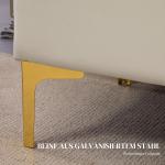 Bänk Sängbänk Beige av Sammet och Metall för Sovrum och Hall Stoppad Förvaringsbänk med Metallben 120 x 44 x 44,5 cm