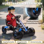 Gokart med Pedaler, Trampbil för Barn med Bromsar, Halkfria Hjul och Metallram, 3-6 År, Blå