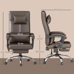 Kontorsstol med Massagefunktion, Ergonomisk Skrivbordsstol med Liggfunktion och Nackstöd, Höj- och Sänkbar, Brun