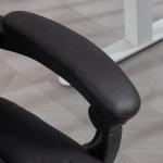 Kontorsstol Chefsstol Svart av Konstläder och Metall för Bekvämt Arbete Ergonomisk och Justerbar Höjd Fällfunktion 120 kg