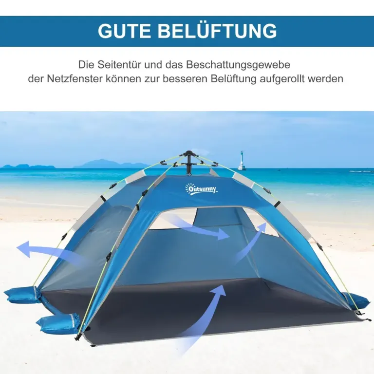 Strandtält Pop-Up Tält med Himmelsblå av Polyester