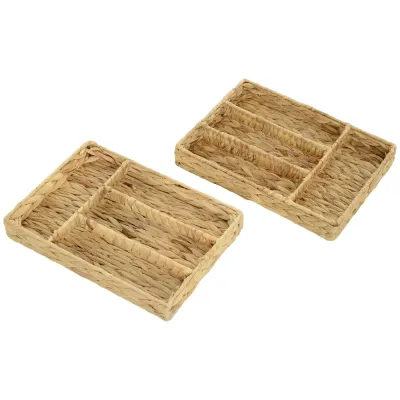 Förvaringskorgar Hyllkorgar Set om 2 Vävda 36 x 26 x 5 cm