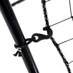 Rebounder Nät Pitchback Svart av Metall och Nät för Baseball och Fotboll Bärbar Rebound Vägg med Träffzon 123 x 174 cm