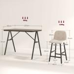 5-delat Barset med 4 Stolar, Knappsydd, Tjock Klädsel, Linnelook, Beige