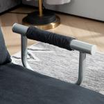 Bäddsoffa Sovsoffa Svart av Sammetslook och Trä för Vardagsrum 2-Sits Soffa med Sovfunktion
