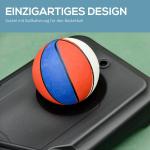 Basketstativ Basketkorg Svart av Stål och Plast för Utomhusbruk Höjdjusterbart Stativ med Hjul 160-210 cm