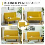 Soffa Loveseat Gul av Tyg med Manchesterlook och Trä för Vardagsrum 2-Sits Stoppad Soffa 110 x 62 x 85 cm