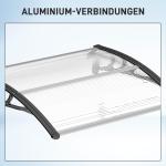 Transparent Entrétak Polykarbonat Modernt Skärmtak för Ytterdörr Släpper igenom Ljus Klar 75 X 100 Cm