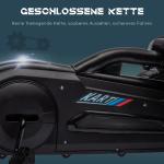 Gokart Trampbil med Handbroms Svart av Metall och Plast för Barn 3-8 År Justerbart Säte och Växel Framåt Bakåt Kettcar