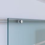 Skjutdörrsset Härdat Säkerhetsglas Rumsdörr med Ränder i Frostat Glas Högkvalitativt Beslag Vändbar Montering 775/900/1025 X 2050 Mm