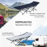 Campingsäng Tältsäng Hopfällbar Säng Mörkblå Grå av Oxford Tyg för Resor och Utomhus Gästsäng upp till 150 kg 188 x 64,5 x 53 cm