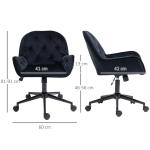 Snurrstol i Svart Sammet, Justerbar Kontorsstol för Vardagsrum, Elegant Skrivbordsstol med Ergonomisk Design, Svart