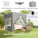 Lusthus Paviljong Pop-Up Partytält Ljusgrå av Polyester och Metall för Trädgård och Camping Vintertätt Tält 2,5 x 2,5 m