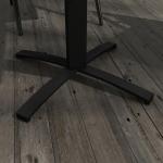 Trädgårdsbord Matbord Grå av Aluminium och Trälook för Terrass och Trädgård Fyrkantigt Balkongbord för 4 Personer 70 x 70 x 76 cm