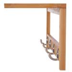 Väggarderob Prisvärd Natur Trä för Hall och Förvaring Platsbesparande Design med Krokar för Kläder och Jackor 50 x 16 x 17,5 cm