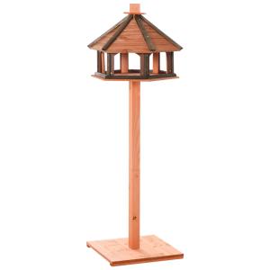 Fågelhus Fågelmatare Träfågelvilla Matare Fågelställ Fågelbord Natur Ø52 X H130 Cm