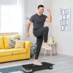 Aerobic Stepper Fitnessbräda Svart Grå Plast 2-Stegs Höjdjusterbar 10/15 Cm 68 X 29 X 15 Cm