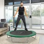 Tillbehörsset för Studsmatta Grön PVC och PE för 8 Ft Till 15 Ft Kantskydd Skyddsnät och Väderpresenning 305 Cm