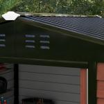 Verktygsbod Trädgårdsbod Teak av Galvaniserat Stål för Trädgård Väderbeständigt Skjul med Skjutdörr 4,4 m² 240 x 206 x 198 cm