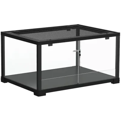 Terrarium 86 Liter Svart Glas och Metall för 60x45x32 cm