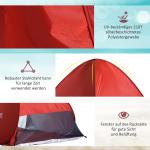 Strandskydd Pop Up-Tält Automatiskt Polyester för Strand och Camping Rött 200 X 150 X 119 Cm