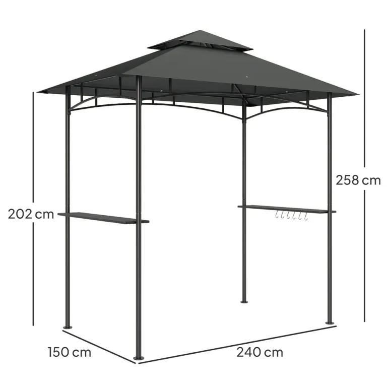 Grillpaviljong Trädgårdspaviljong 240 x 150 x 258 cm