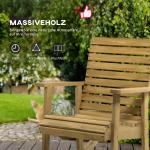 Gungstol Trädgårdsstol Ljusbrun av Granträ för Balkong och Terrass med Armstöd Lastkapacitet upp till 130 kg Bekväm Relaxstol Tidlös Design