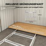 Redskapsbod i Metall med Pulpet-tak och Fundament för Trädgårdsförvaring Hållbar och Stabil Ljusgrå Stål 2,81 m² 154 x 206,5 x 181 cm