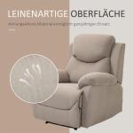 Relaxstol Enkel Soffa Solstol med 150° Lutning TV-Stol Linnelook Beige 97 X 96 X 105,5 Cm