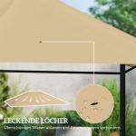 Reservtak till Paviljong med Väderbeständig Yta för Solskydd Hållbar och Lättmonterad Khaki Polyester 397 x 297 cm