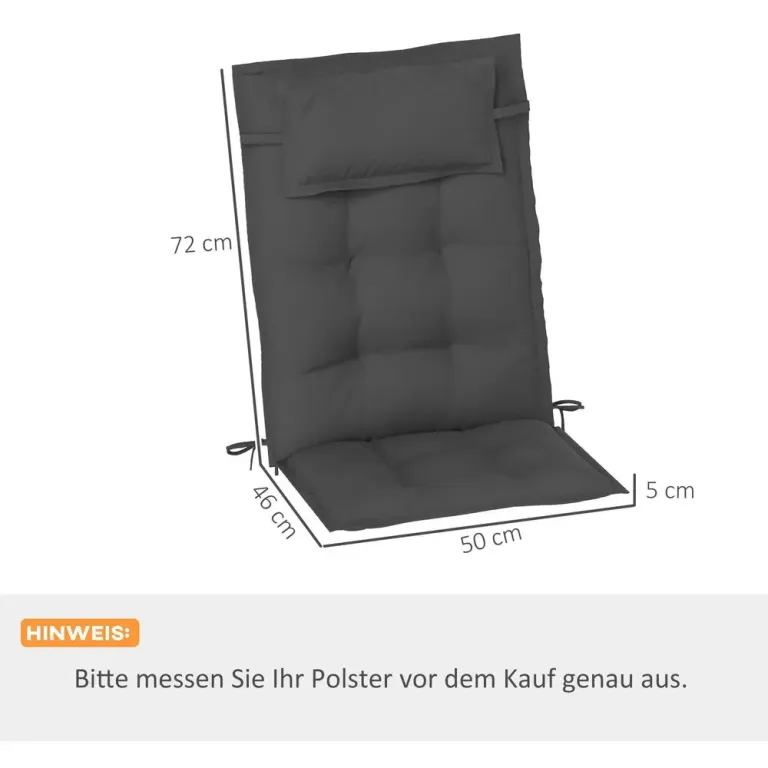Set 2 Kuddar för Solstolar 50 x 116 x 5 cm