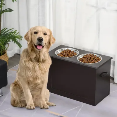 Matbar för Hund med Förvaring Upphöjd 60 x 30 x 41 cm