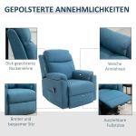Elektrisk TV-Stol med Uppresningshjälp, Bekväm Relaxfåtölj i Linnetyg, Justerbar Liggfunktion för Seniorer, Blå, 83 x 89 x 102 cm