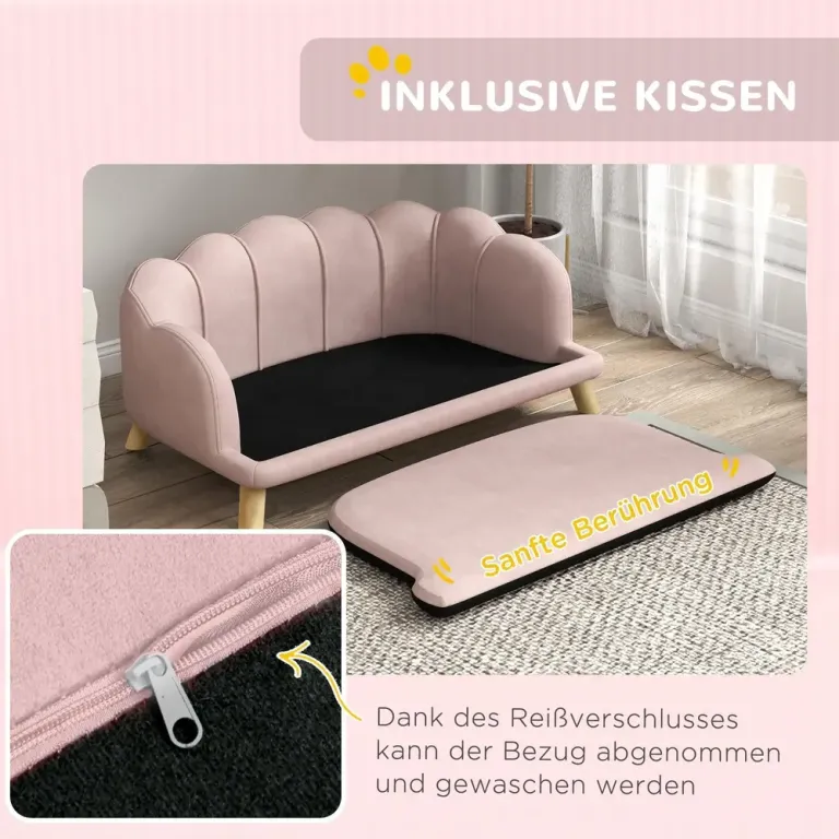 Hundsoffa i Sammet med Pärlskalsform Rosa