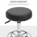 Salongspall, Höj- och Sänkbar, Konstläder, upp till 110 kg, Ø42 x 50–64 cm, Svart