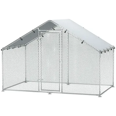 Hönshus Hönsgård Utomhusbur Silver 3 x 1,7 x 1,9 m