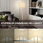 Modern Golvlampa med 3 Lägen, Fotkontakt, Dimbar i Linnelook, Vit