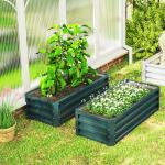 Odlingskrage 2-pack med Öppen Botten för Trädgård och Balkong Hållbar och Stabil Grön Metall 110 x 50 x 30 cm