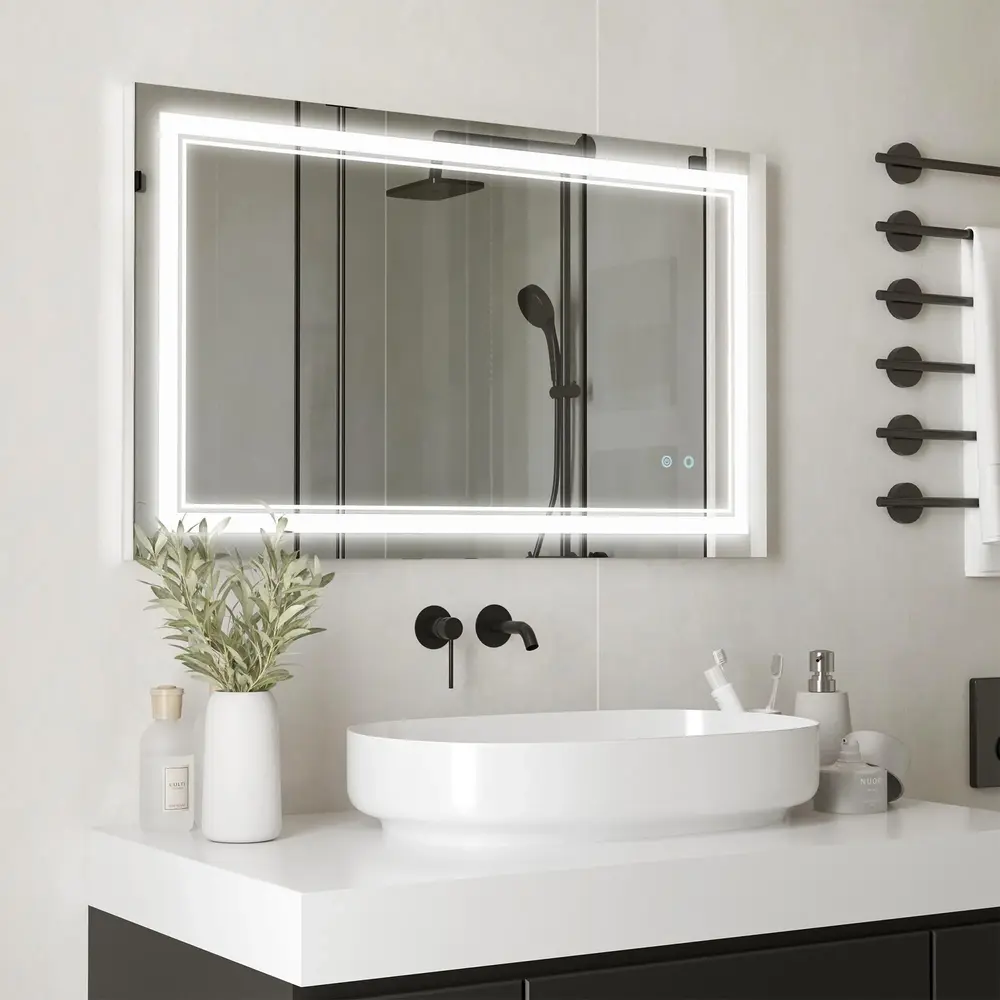 LED-Badrumsspegel med Belysning och Touchknapp