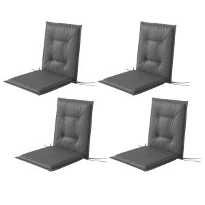 Stolsdynor Sittdynor Set med 4 Ljusgrå av Tyg för Trädgårdsmöbler och Matstolar Dyna med Knytband 108 x 50 x 5 cm