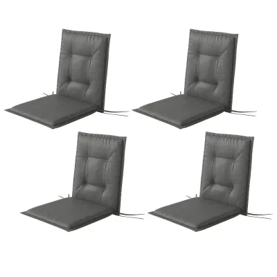 Stolsdynor 4-Pack med Knytband 108 X 50 cm, Ljusgrå