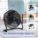 Bordsfläkt Elektrisk Fläkt Svart av Plast för Hem ve Kontor Justerbar Fläkt med 4 Hastighetsnivåer 120°