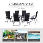 Sittset för 6 Personer, Trädgårdsmöbler i Aluminium