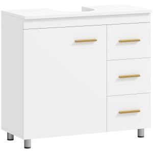 Badrumsunderdel med 3-våningsdesign i MDF och Spånskiva, Vit